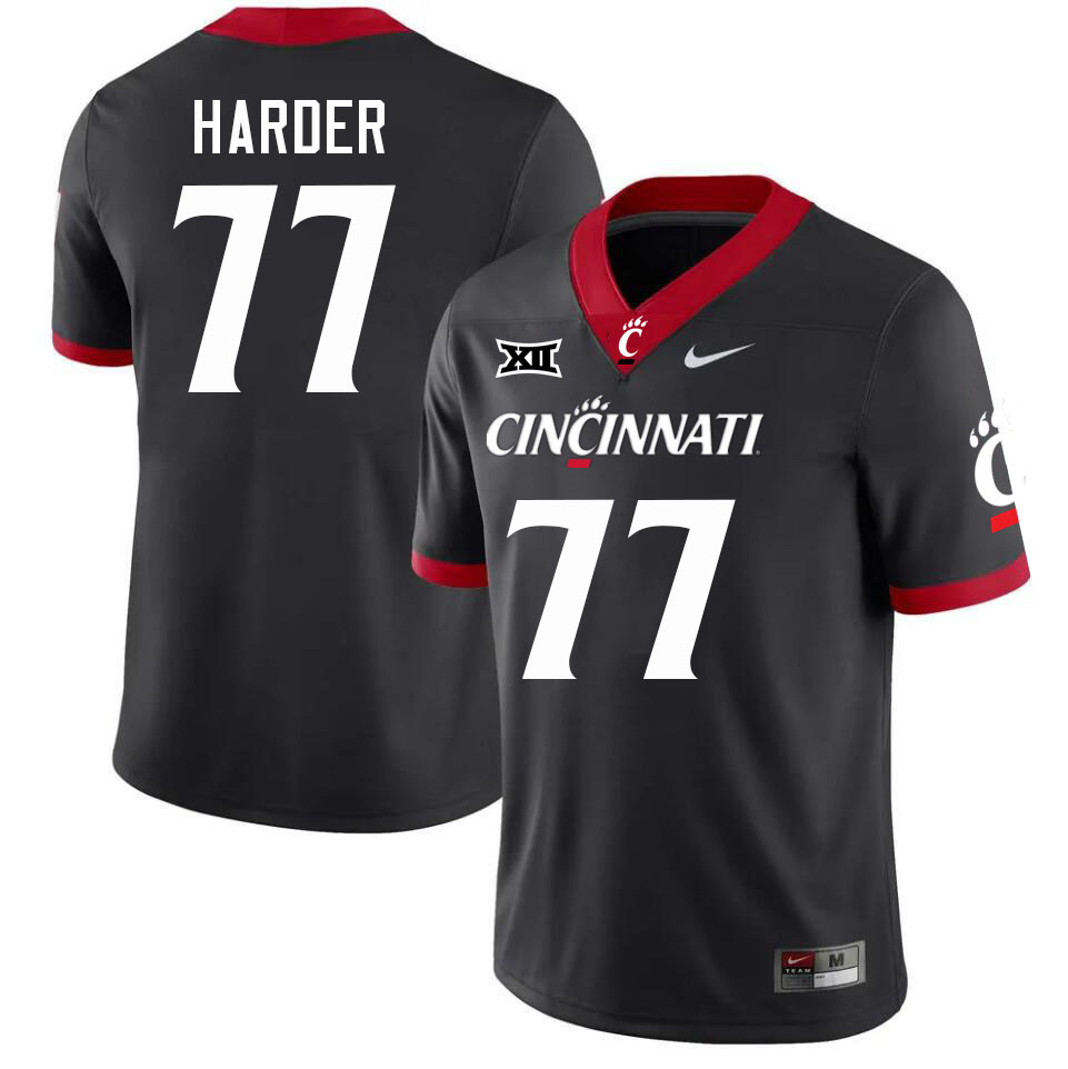 Cincinnati Bearcats #77 Jonathan Harder Big 12 Conference College Football Jerseys Stitched Sale-Black